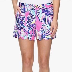 Lilly Pulitzer Buttercup Tiki Pink Cabana Crazed Shorts Size 8